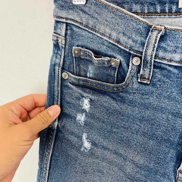 Gap 1969 High Rise Slim Straight Distress Hem Jeans - Picture 6 of 11